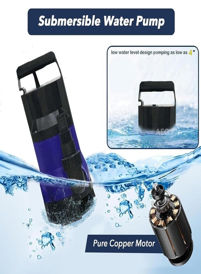 AEGON مضخة صرف صحي غاطسة من النحاس النقي Aegon ASP400، أحادية الطور IPX8، 0.5 حصان، 400 واط | مضخة تصريف مياه مزودة بمفتاح عائم - 7500 لتر/ساعة، ارتفاع 4.5 متر (أرجواني داكن) - Image 2